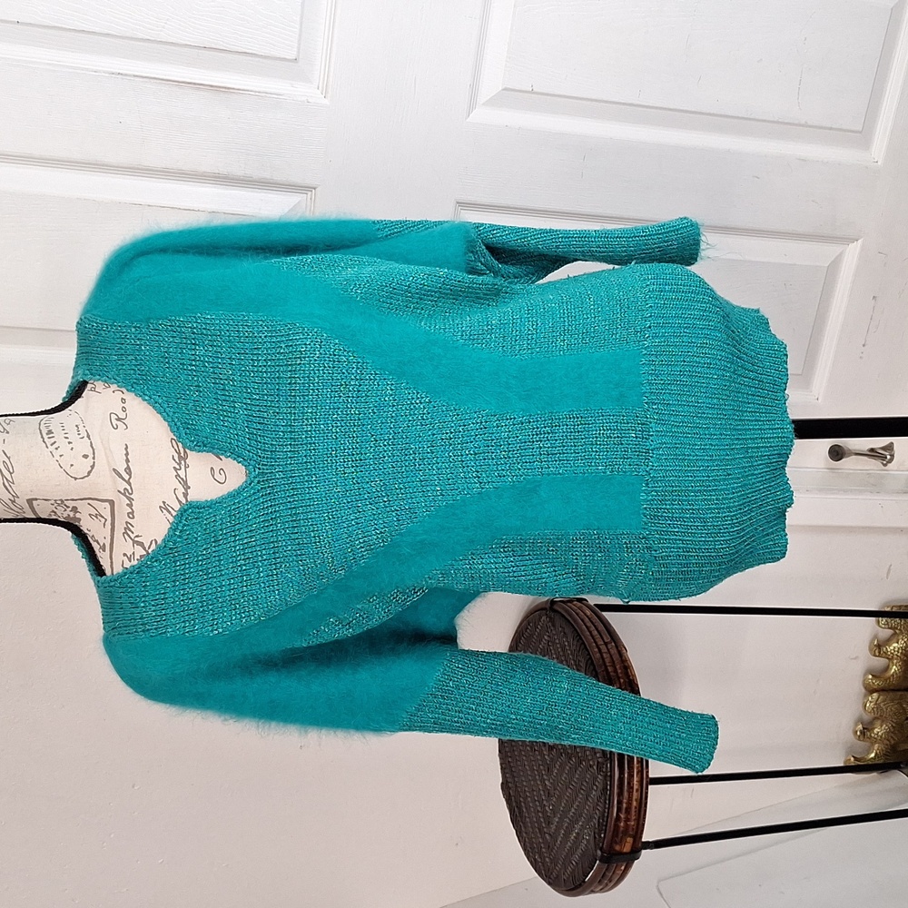 Sideffects Sweater vintage green Women Large knit fuzzy